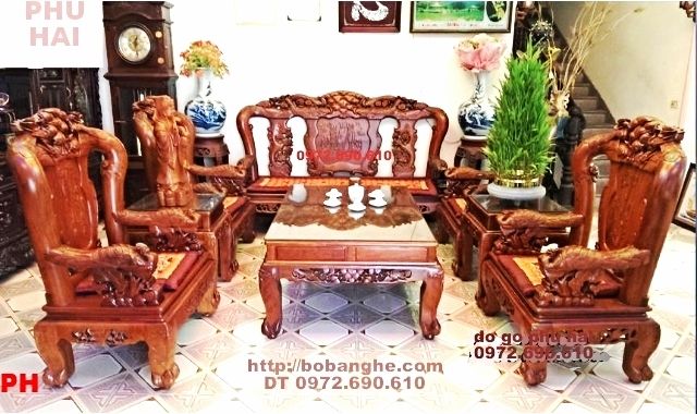 Bàn ghế phòng khách - Bộ bàn ghế đồng kỵ mẫu công phượng