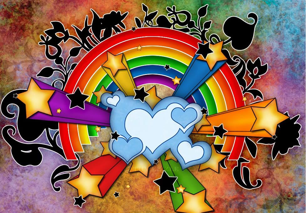 Retro heart star rainbow Pictures, Images and Photos