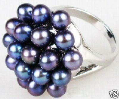 Bp02-Black pearl jewelry ring-