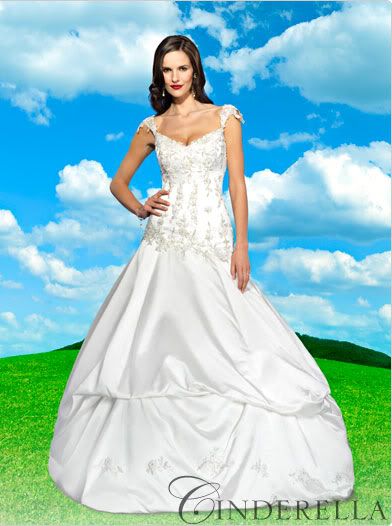 Cinderella classic ball wedding gown with cap sleeves