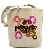 recycle symbol vintage reusable tote bag