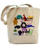 Save the animals, recycle reusable tote bag