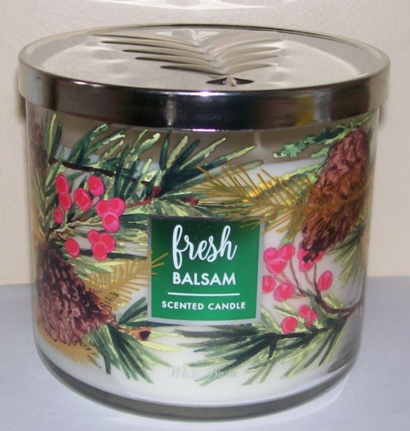 BATH & BODY WORKS FRESH BALSAM 3 WICK /14.5OZ JAR CANDLE FRESH HOLIDAY