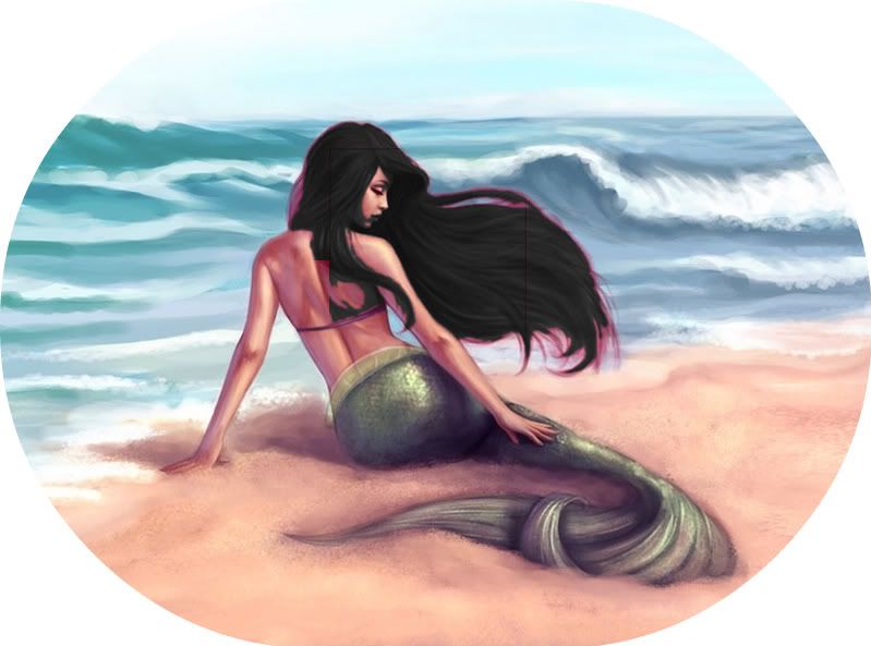 Znalezione obrazy dla zapytania black haired mermaid