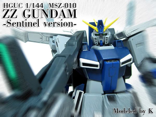 [งานพู่กัน] HGUC 1/144: MSZ-010 ZZ Gundam -Sentinel ver.- โดย K