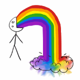 Stick man puking a rainbow Pictures, Images and Photos