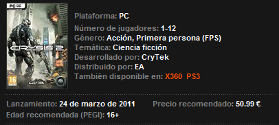 Crysis 2 Full Español (2 DVD5) +Crack 4 Links