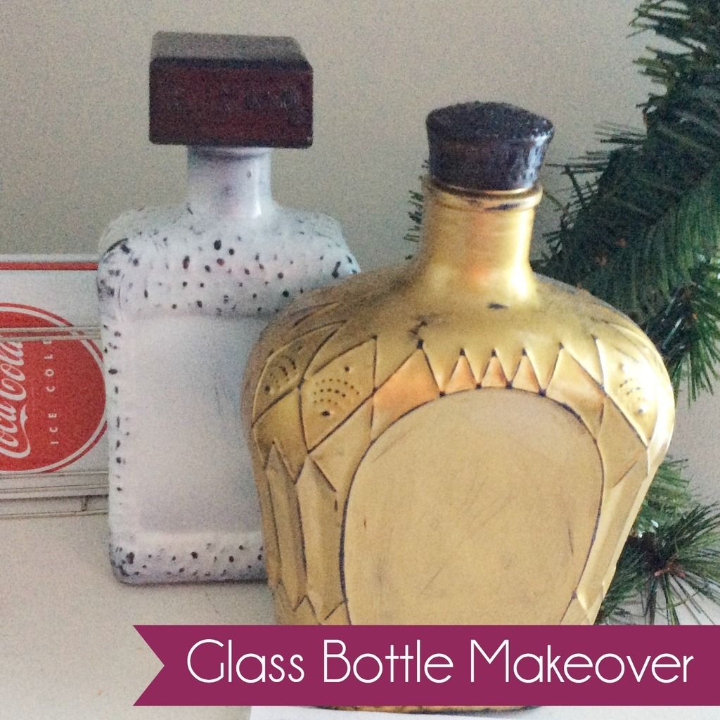 Glass Bottle Makeover by Happiness and Heather