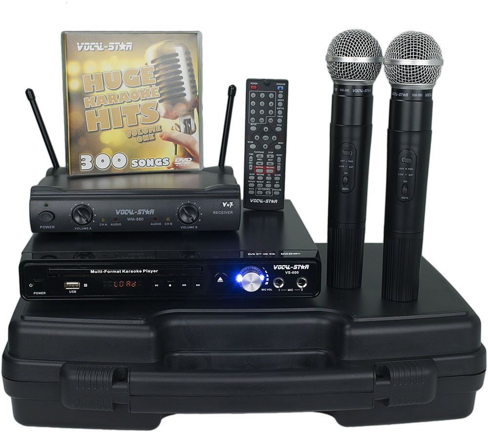 VOCALSTAR VS600 CDG DVD USB KARAOKE MACHINE PLAYER 2 WIRELESS MICS