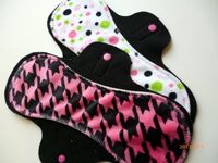 Houndstooth & Fuchsia Lime Bubble<br>(2) 11" Regular Flow pads
