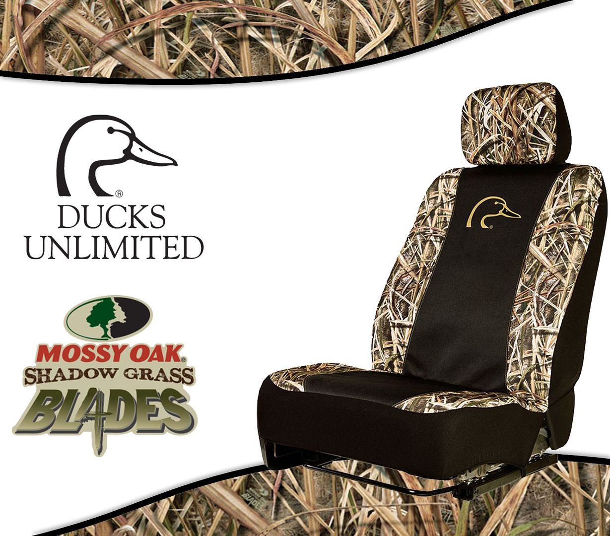 Mossy Oak Blades Ducks Unlimited Universal Camo Seat Cover Low Back Seats Ebay