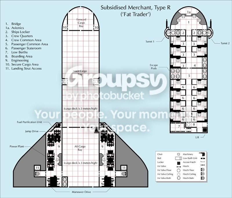 Deck Plan: Subsidised Merchant Type R 'Fat Trader' | Mongoose Publishing