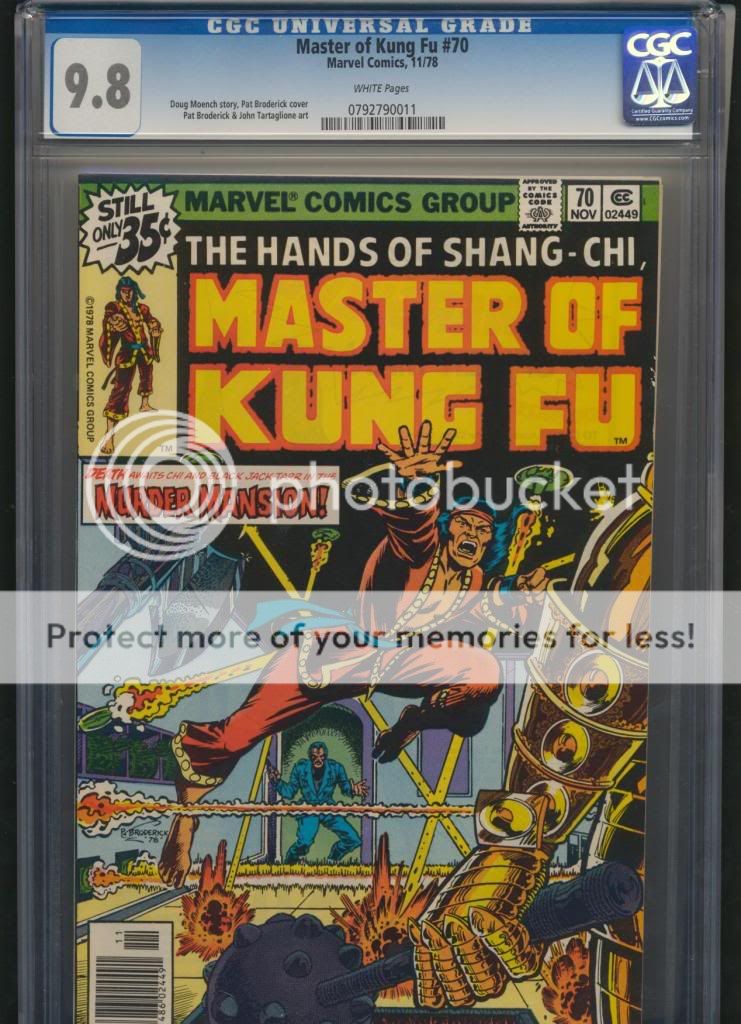 Master of Kung Fu #70 (1978) CGC9.8 Highest Graded  