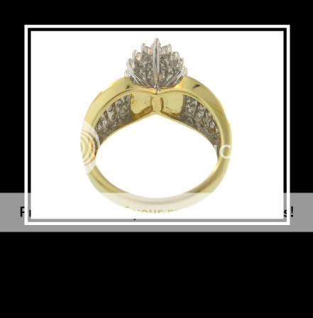 10K Solid Two Tone Gold Diamond Fashion Wedding Ring  