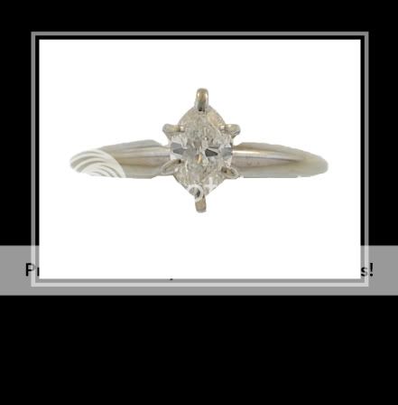  14K White Gold Marquise Diamond Engagement Ring   1/4 Carat TDW  