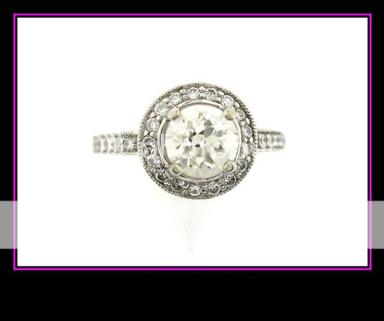14K Solid White Gold Diamond Engagement/Wedding Ring  