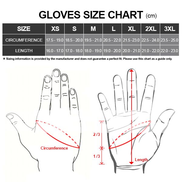 Komine Gloves Size Chart Photo by motoworldph | Photobucket