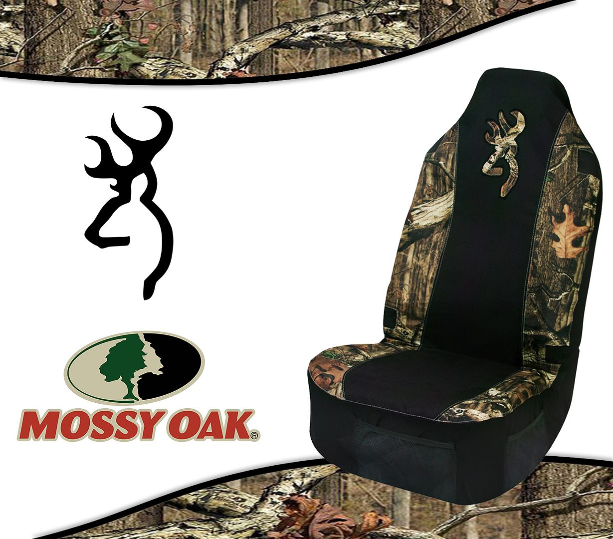 SPG Universal Browning Realtree Mossy Oak Seat Cover for Cars, Trucks ...